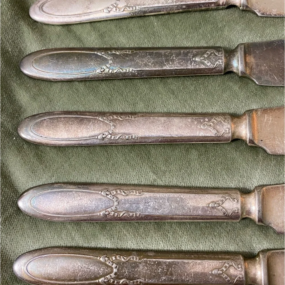 Yourex Associated Silver Co. Panama Dinner knives set of 5 Vintage OSK